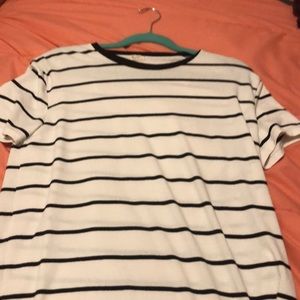 john galt black and white stripped tee